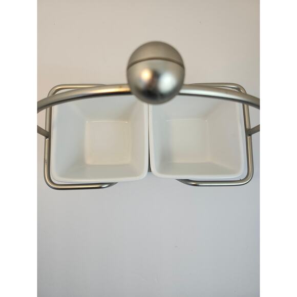 Pampered Chef Simple Additions 3-Pc Caddy Set & Serving Bowls Square White - Picture 3 of 10